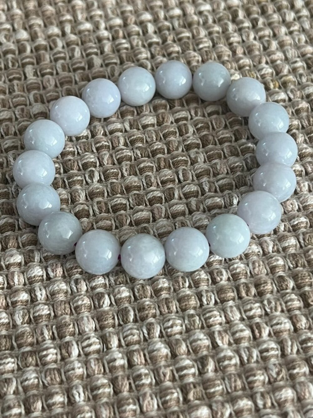 Grade A Burmese Lavender Jadeite Beaded Bracelet